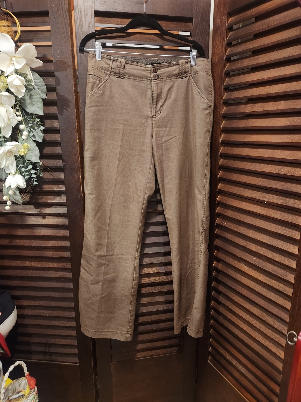 Tailor B. Moss Women's Brown Khaki Straight-Leg Trousers